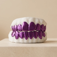 Honordiamond Grillz Unisexe en Argent S925 avec Moissanite, Forme Cercle Huit Cœurs Huit Flèches, Style Hip-hop, Haute Couture Dentaire