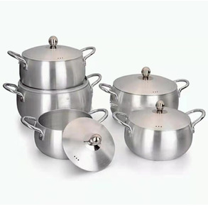Juego de 10 Ollas y Sartenes de Aluminio con Asas de Metal, Material Ecológico, Tipo Original - Product Image 1