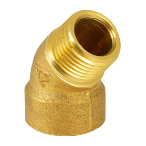 Coude à 45 degrés tout en cuivre épaissi 3/4 pouce Raccords de tuyauterie d'eau Double filetage interne Double filetage externe pour tuyaux en cuivre - Product Image 1