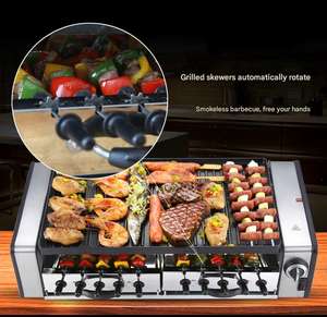 1800W Portable Sans Fumée Intérieur Mécanique Électrique <span class=keywords><strong>Raclette</strong></span> Grill <span class=keywords><strong>Table</strong></span> Top 2 en 1 Barbecue Plaque Avec Poêle Antiadhésive - Product Image 2
