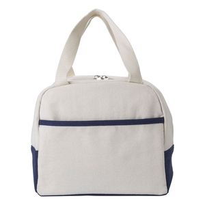 Custom Cotton Lunch Bag Zipper Cooler Bag with Handle Portable Picnic Bag for Adult - Product Image 4