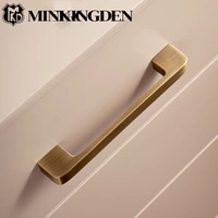 Poignée moderne minimaliste en laiton massif pour meubles, bouton de porte d'armoire, poignée longue antique pour tiroir, barre de tirage pour cuisine et chambre