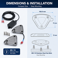 Lampu Peringatan Tail Lift IP67 DC 5V-48V 4 LED 12W Lampu Keselamatan Pintu Bagasi Truk dengan Peringatan Kedip Cepat Tegangan Rendah
