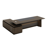 Table de bureau de direction en placage de luxe, bureau modulaire et bureau de direction pour bureaux privés, zones de réception, mobilier de bureau