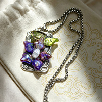 Collier pendentif perle baroque irisée violette, chaîne en acier titane anti-ternissement, bijou de mode unique, cadeau, Colar De Perola