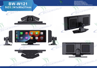 Écran tactile HD IPS portable de 10,26 pouces avec CarPlay, fonction Mirror Link et caméra de recul