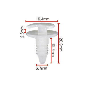 Rivets en <span class=keywords><strong>plastique</strong></span> <span class=keywords><strong>Peugeot</strong></span> 82456515D320, attaches automobiles en nylon pour la réparation des panneaux de carrosserie, largeur 16,4 mm, longueur 20,9 mm - Product Image 1