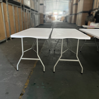 Table à manger pliante moderne en plastique avec plateau rabattable, tiroir et 6 roulettes – Pliante, gain de place, pour hôpitaux, hôtels et usage extérieur – Mobilier de salle à manger