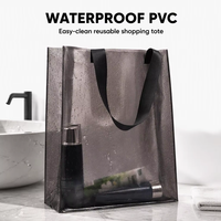Sac fourre-tout transparent en PVC réutilisable avec poignées en sangle, vente en gros pour les détaillants de cosmétiques et de produits de beauté