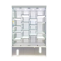 Vitrine multifonctionnelle réglable pour diffusion en direct avec éclairage ajustable pour trophées, sacs, figurines, modèles et cadeaux
