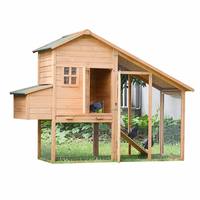 Poulailler en bois à double étage de style villa pour l'extérieur, fabriqué en usine