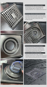 Siphon de sol carré en acier inoxydable de 100 mm anti-odeur pour piscine, grille de drainage de sol, siphon d'évier - Product Image 3