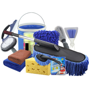 Car Wash Kit With Telescopic Mop And Soft Bristle Brush For Vehicle Cleaning Tools Home Use - Product Image 1