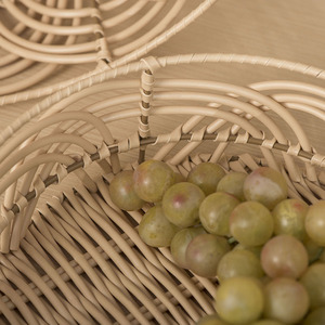 Handmade Woven Oval Rattan <b>Storage</b> <b>Basket</b> Eco-Friendly Desktop Organizer For Home Hotel Living Room - Product Image 2