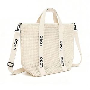 Custom Logo <b>Tote</b> Bag Hand-knitted Shoulder <b>Tote</b> Fairycore Bag Hollow Womens Shoulder Handbag Large Foldable Mesh Shopping Bag - Product Image 1