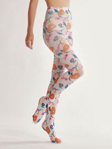 Large Flower Printed Custom logo Transparent Brown Skin Girls Trample <strong>Feet</strong> Teen in Photos Pantyhose - Product Image 3