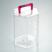 Boîte d'emballage en plastique PET avec poignée, transparente, en PET, PVC, 1 pièce, petites boîtes en acétate transparentes et personnalisées