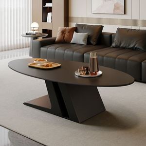 Tavolino <span class=keywords><strong>da</strong></span> Caffè Minimalista Moderno in Metallo con Piano in Legno Massello per Soggiorno Appartamenti Piccoli Design di Lusso Leggero - Product Image 4