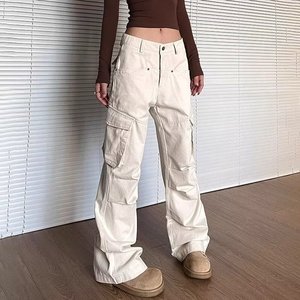 <span class=keywords><strong>Pantalon</strong></span> <span class=keywords><strong>de</strong></span> travail long pour <span class=keywords><strong>femme</strong></span>, automne-hiver 2026, haute qualité, style urbain rétro, confortable, décontracté, avec poches, couleur unie, respirant - Product Image 1