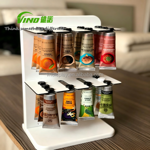 Sleek Multi - Tiered White Acrylic Countertop Retail Cosmetic Tube Display <b>Stand</b> - Product Image 1