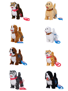 Jouet en peluche chat à cordon, motif rayures de tigre marron foncé, chat qui bouge et chante avec collier cœur rose, pour vente en gros aux zoos et boutiques de cadeaux - Product Image 6