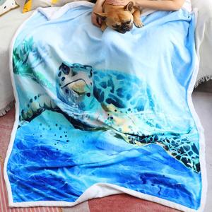 Marine Life Sea Turtle Flannel <b>Blanket</b> Throw <b>Blanket</b> Nap <b>Blanket</b> Machine Washable Fade Resistant for Winter Warmth Custom Print - Product Image 2