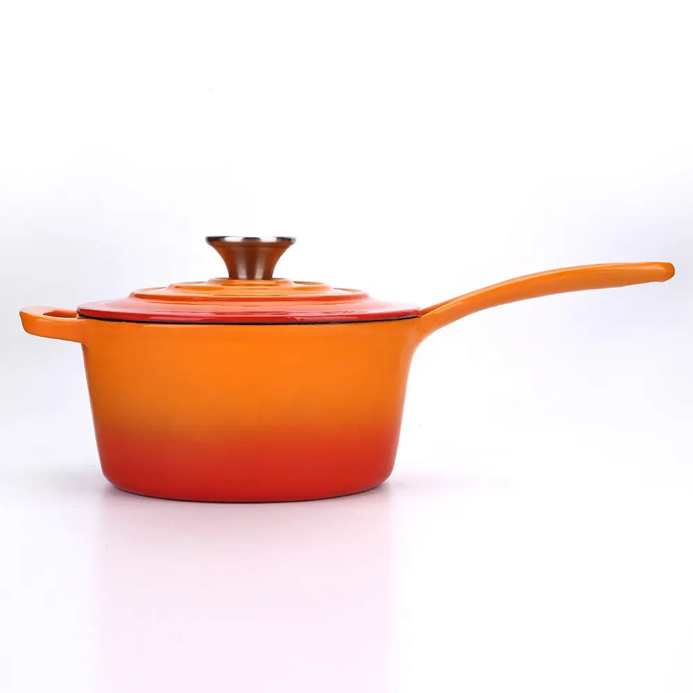 Wholesale new style round cast iron saucepan