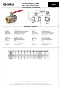 WESA 1 1/2in DN40R Vanne à bille en laiton FE/FE PN16 PTFE/FKM Joints pour système de plomberie avec manchon en plastique rouge Poignée en acier - Product Image 3