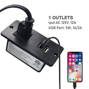 फैक्टरी स्टॉक Recessed यूएसबी डेस्क कार्यालय फर्नीचर सोफे 1 आउटलेट एसी पावर grommet सॉकेट - Product Image 4