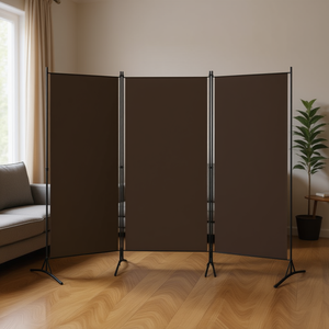 Separador de ambientes de tela marrón de 3 paneles, 102.4 x 70.9 pulgadas, plegable y móvil, para dividir espacios en el hogar u oficina. - Product Image 2