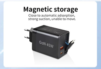 Cargador de Pared USB Tipo C Retráctil con Cable QC PD Plegable, Adaptadores para Laptop y Teléfono, 45W 65W, Carga Rápida, Enchufe EU/US
