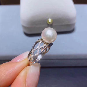 Base para Anillo de Plata S925, Edición Moda, para Accesorios de Perlas DIY 1926, Base para Anillo Vacía, para Joyería Plana de 6-8mm, Anillos de Salto de 6mm - Product Image 4