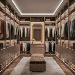 Armarios Modernos de Lujo, Diseño de Armario con Isla, Sistema de Armario con Cajones para Dormitorio - Product Image 3