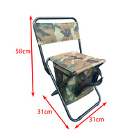 Chaise pliante multifonctionnelle en métal durable pour l'extérieur, tabouret portable, chaise de pêche de jardin avec sac isotherme