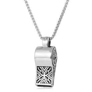 Yunnique – pendentif sifflet en acier inoxydable, collier unisexe de style Punk rétro, FY303 - Product Image 3