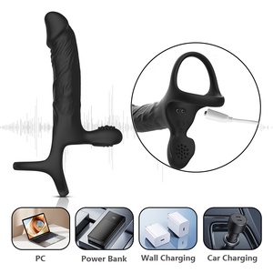 Plug anal rechargeable en silicone, réaliste, à porter, double usage, anneau pénien pour hommes, femmes, couples, jouet sexuel, emballé, vente en gros - Product Image 4