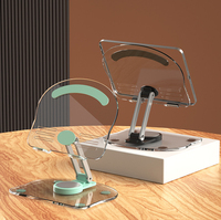 Support de tablette universel rotatif à 360°, portable, réglable, pliable, en plastique transparent acrylique pour bureau