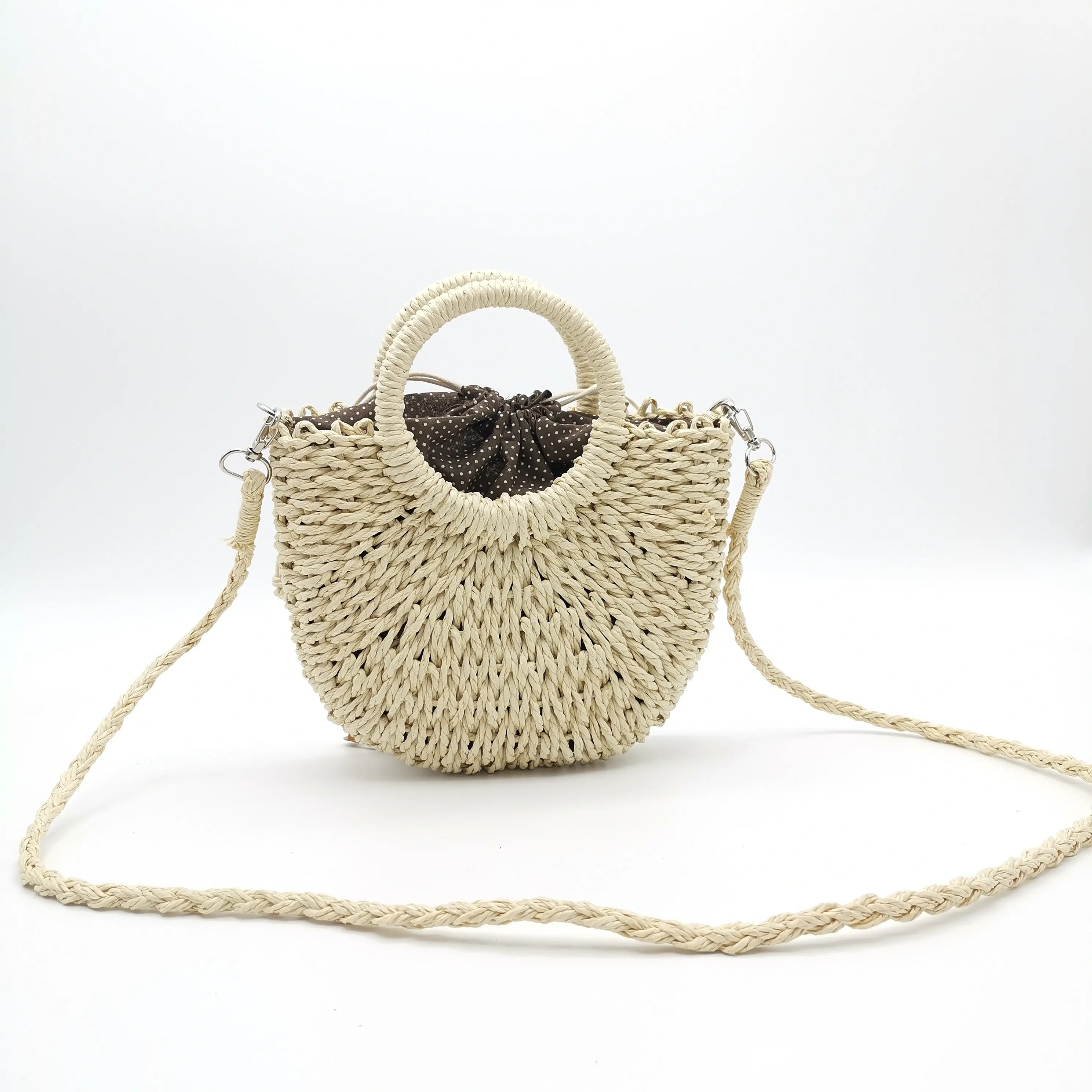 Women Straw Woven Handbag Mini Summer Beach Rattan Tote Bag Crossbody Shoulder Top Handle Handbag Handmade Purse Clutch Bag