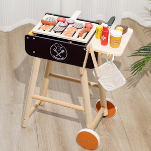 Chariot <span class=keywords><strong>en</strong></span> <span class=keywords><strong>bois</strong></span> Barbecue <span class=keywords><strong>jouet</strong></span> ensemble <span class=keywords><strong>cuisine</strong></span> semblant jouer jeux <span class=keywords><strong>cuisine</strong></span> <span class=keywords><strong>en</strong></span> plein air barbecue gril Kabob jouets pour tout-petits garçons filles âgés de 3 à 8 ans - Product Image 4
