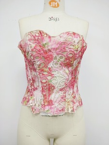 Corsé de Corte de Malla Transparente y Transpirable Top Sexy Calado de Encaje Irregular de Doble Capa Faja Moldeadora Top de Tirantes Chic - Product Image 6