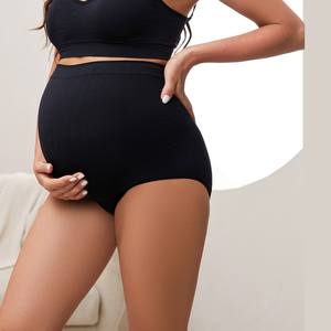 Vente en gros pour l'exportation : Strings en nylon tricoté uni, taille haute, pour femmes enceintes, sans couture, respirants, confortables, avec soutien pour la taille pendant la <span class=keywords><strong>grossesse</strong></span> - Product Image 4