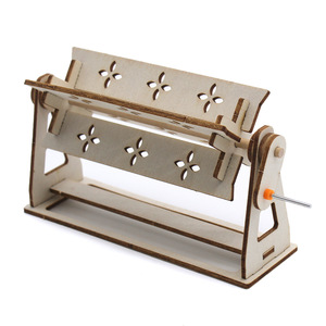 Kit de modelo de madera con manivela para experimentos de educación científica, juguete de montaje DIY para niños de 4 a 6 años, forma geométrica, manual - Product Image 1
