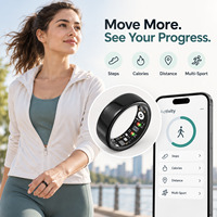 Anneaux intelligents M08 Anneau intelligent pour la santé, le suivi du sommeil et de l'activité, résistant à l'eau 5ATM IP68, autonomie de la batterie de 5 jours