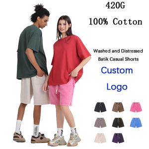 Pantalones Cortos para Hombre con Logotipo Bordado Personalizado, 420g, Tie Dye, Felpa Francesa, Estilo Urbano, Lavado Ácido, Vintage, Casuales - Product Image 1