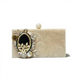 Sac à main pochette en résine de haute qualité avec strass et motif carré, éco-responsable, avec bandoulière, pour femme, idéal pour mariages et soirées - Product Image 3