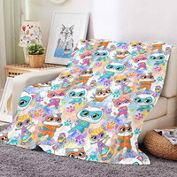 Hochwertige Cartoon-Anime-Kinderdecke aus Weichem Stoff mit Niedlichem Kätzchen-Druck, Fleece-Flanell Kinderwurfdecke