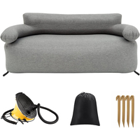 Canapé gonflable d'extérieur pliable et auto-gonflant avec pompe intégrée et housse en tissu pour villa et parc