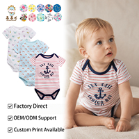 Combinaison pour bébé unisexe en coton respirant Guai Premium, motif floral, pyjama pour nourrissons, été, pour 3-24 mois