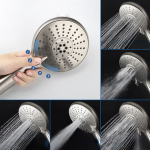 หัวฝักบัวซิลิโคน5โหมดหัวฝักบัวทำความสะอาดด้วยตนเองหัวฝักบัวขนาดใหญ่พร้อมเทคโนโลยีเพิ่มแรงดัน - Product Image 2