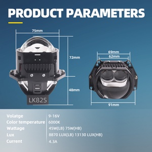 LK82S High Quality 3 Inch Bi-led <b>Projector</b> Lens Headlights Dual Lasers Square Lens Car <b>Light</b> Upgrade 12v - Product Image 6